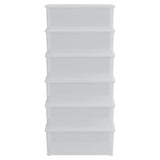 Plastic Storage Boxes 6 Pcs Stackable