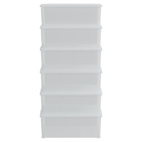 Plastic Storage Boxes 6 Pcs Stackable