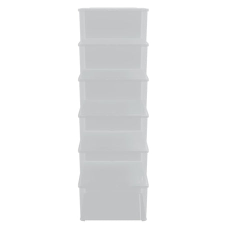 Plastic Storage Boxes 6 Pcs Stackable