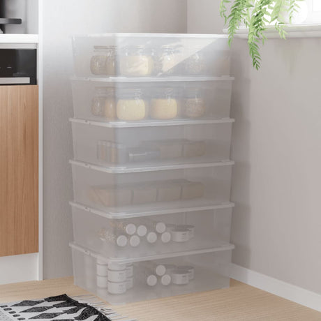 Plastic Storage Boxes 6 Pcs Stackable