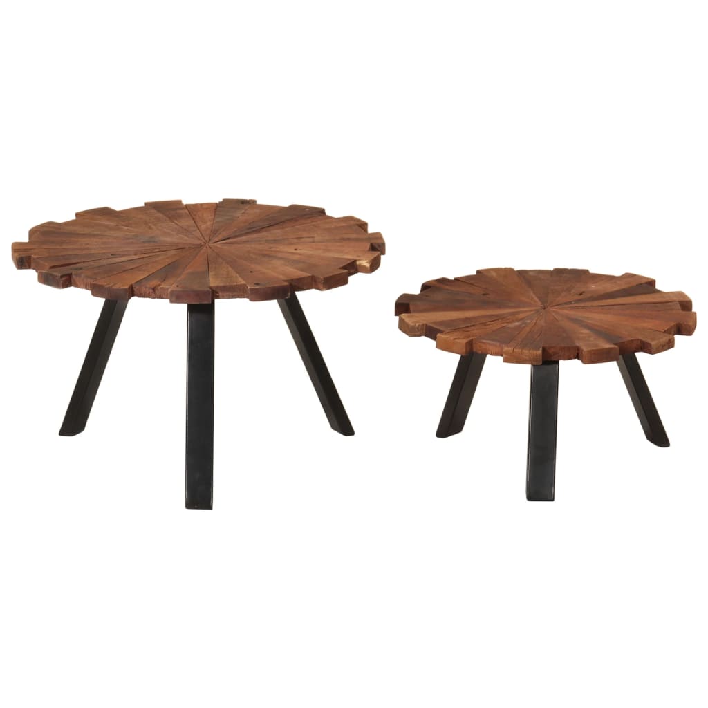 Coffee Tables 2 Pcs Solid Wood Reclaimed And Iron