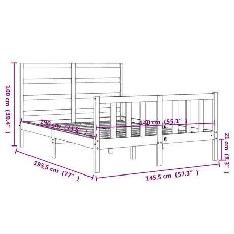 Bed Frame Without Mattress Solid Wood Pine