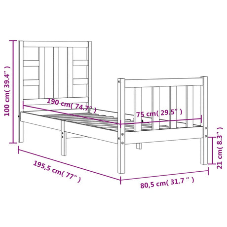 Bed Frame Without Mattress Small Single Solid Wood Pine