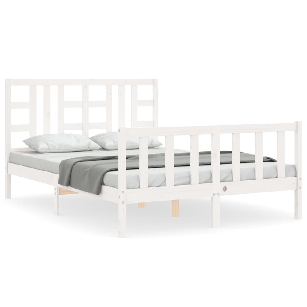 Bed Frame without Mattress White 140x200 cm Solid Wood Pine