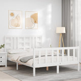 Bed Frame without Mattress White 140x200 cm Solid Wood Pine