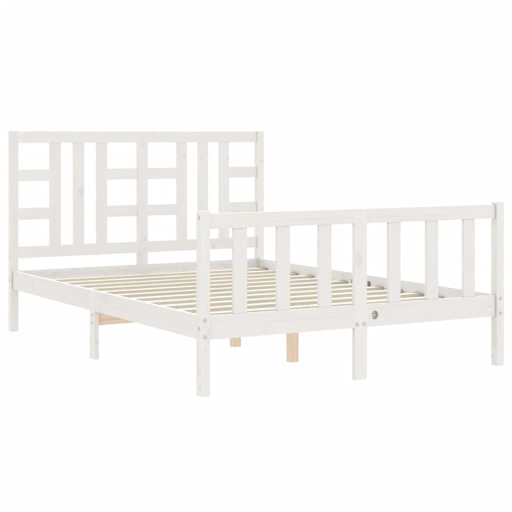Bed Frame without Mattress White 140x200 cm Solid Wood Pine