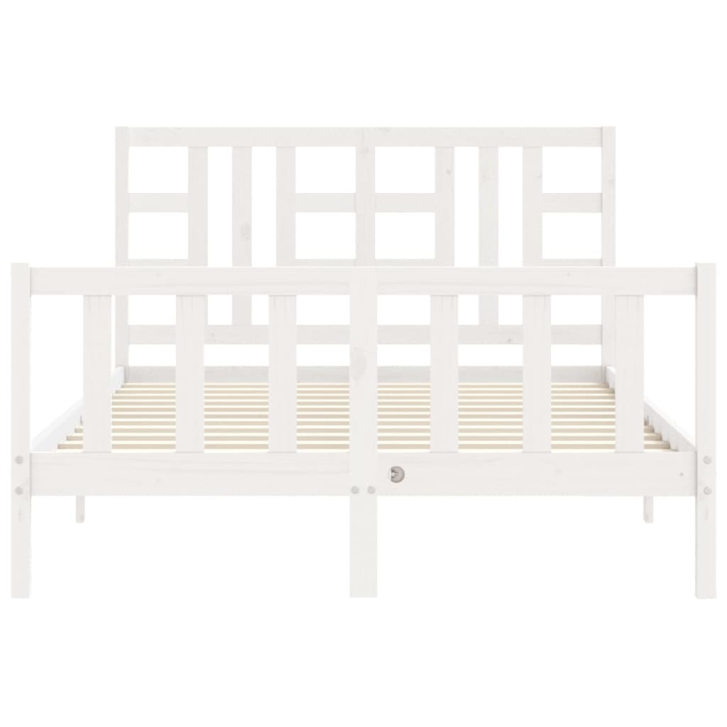 Bed Frame without Mattress White 140x200 cm Solid Wood Pine