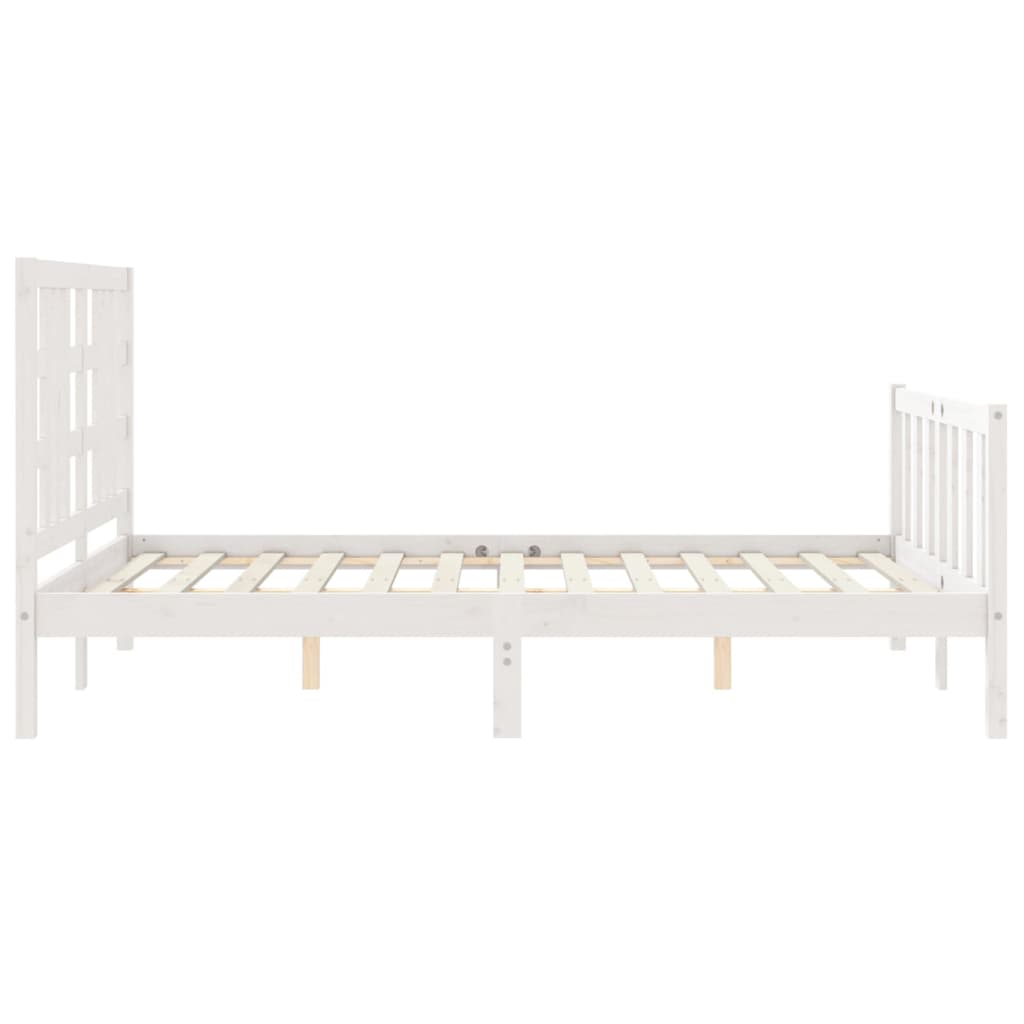 Bed Frame without Mattress White 140x200 cm Solid Wood Pine