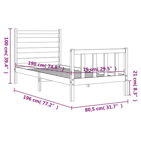 Bed Frame Without Mattress Small Single Solid Wood Pine