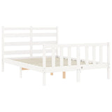Bed Frame without Mattress White Small Double Solid Wood Pine
