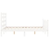 Bed Frame without Mattress White Small Double Solid Wood Pine