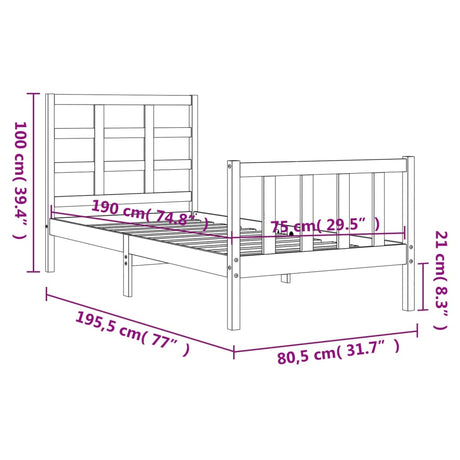 Bed Frame Without Mattress Small Single Solid Wood Pine