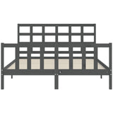 Bed Frame without Mattress Grey King Size Solid Wood Pine