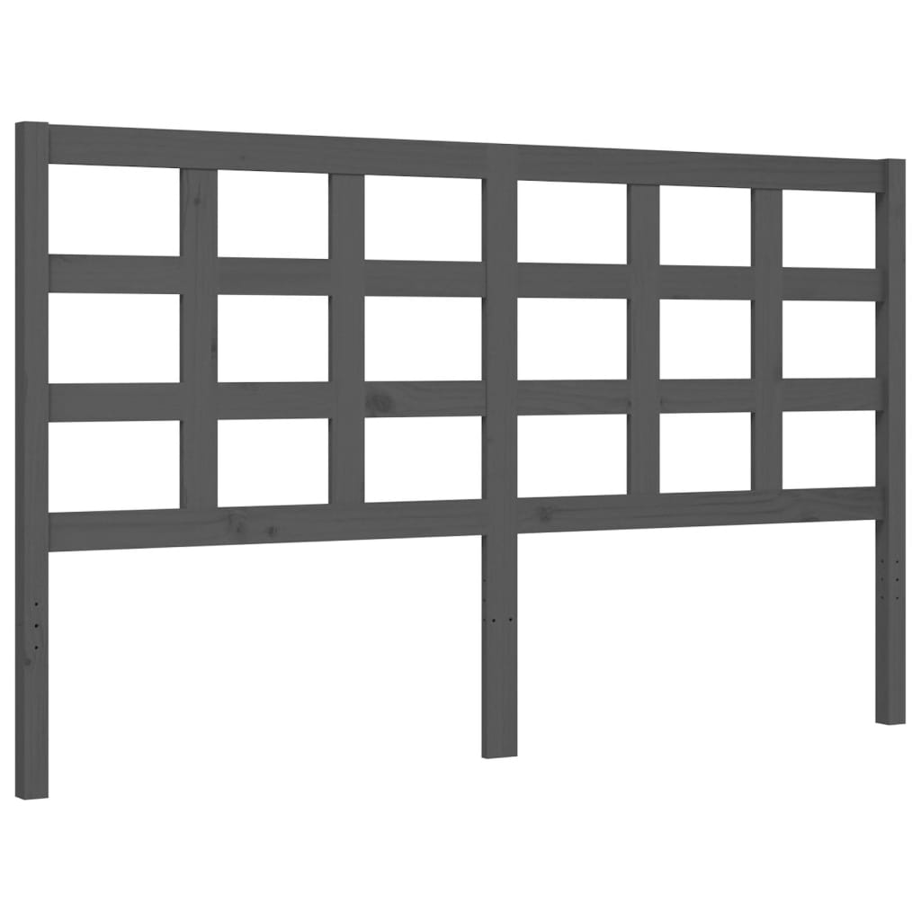 Bed Frame without Mattress Grey King Size Solid Wood Pine