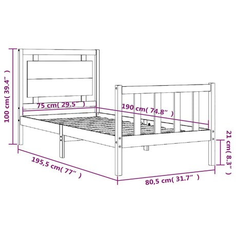 Bed Frame Without Mattress Small Single Solid Wood Pine