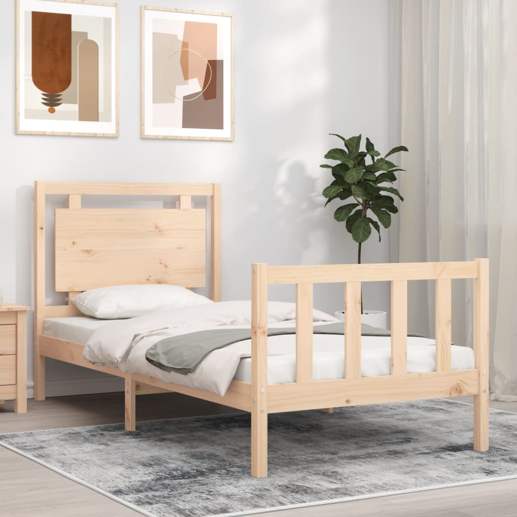 Bed Frame without Mattress Small Single Solid Wood Pine