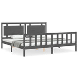 Bed Frame without Mattress Grey 200x200 cm Solid Wood Pine