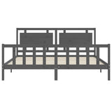 Bed Frame without Mattress Grey 200x200 cm Solid Wood Pine