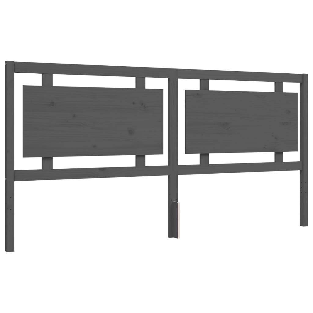 Bed Frame without Mattress Grey 200x200 cm Solid Wood Pine