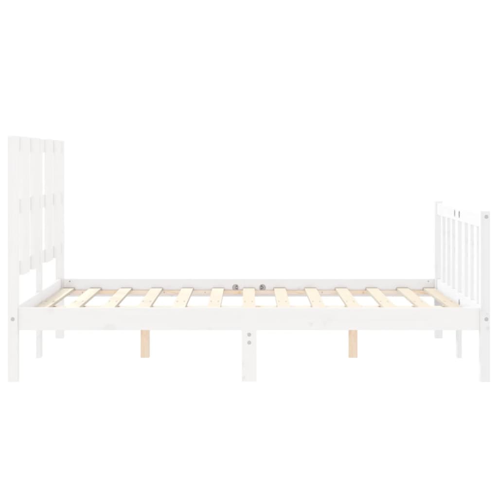 Bed Frame without Mattress White 140x200 cm Solid Wood Pine