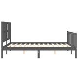 Bed Frame without Mattress Grey King Size Solid Wood Pine