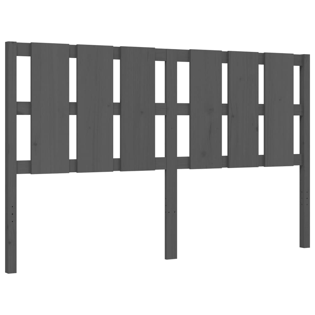 Bed Frame without Mattress Grey King Size Solid Wood Pine