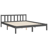 Bed Frame without Mattress Grey King Size Solid Wood Pine