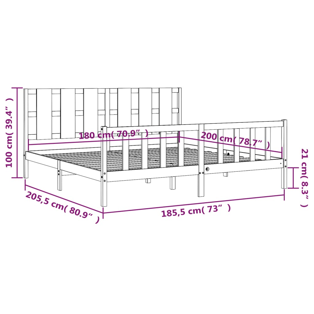 Bed Frame Without Mattress Solid Wood Pine