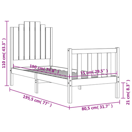 Bed Frame Without Mattress Small Single Solid Wood Pine