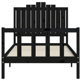 Bed Frame without Mattress Black 100x200 cm Solid Wood Pine