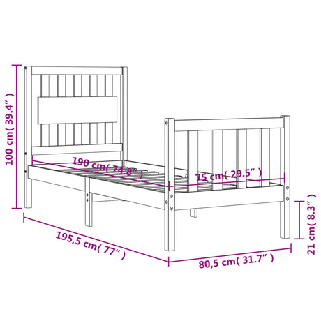 Bed Frame Without Mattress Small Single Solid Wood Pine
