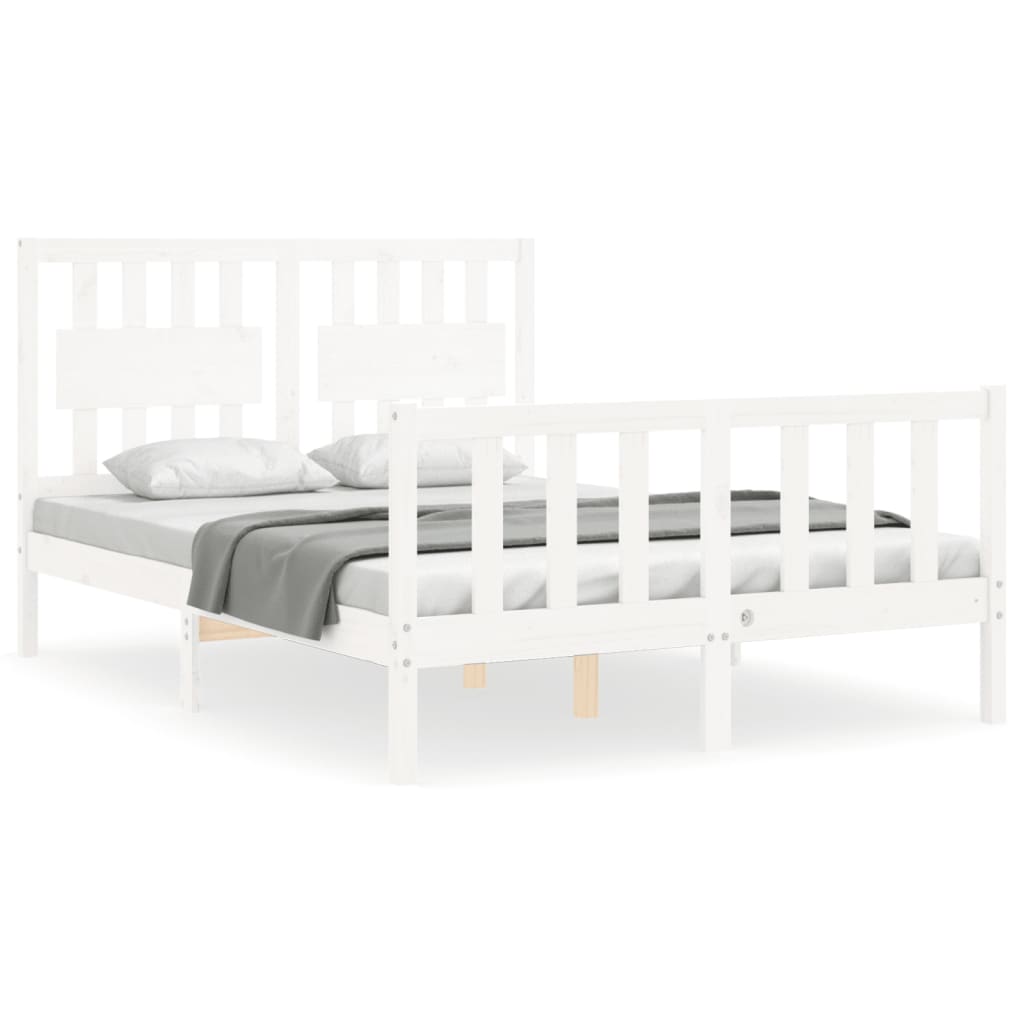 Bed Frame without Mattress White 140x200 cm Solid Wood Pine