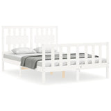Bed Frame without Mattress White 140x200 cm Solid Wood Pine