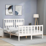 Bed Frame without Mattress White 140x200 cm Solid Wood Pine