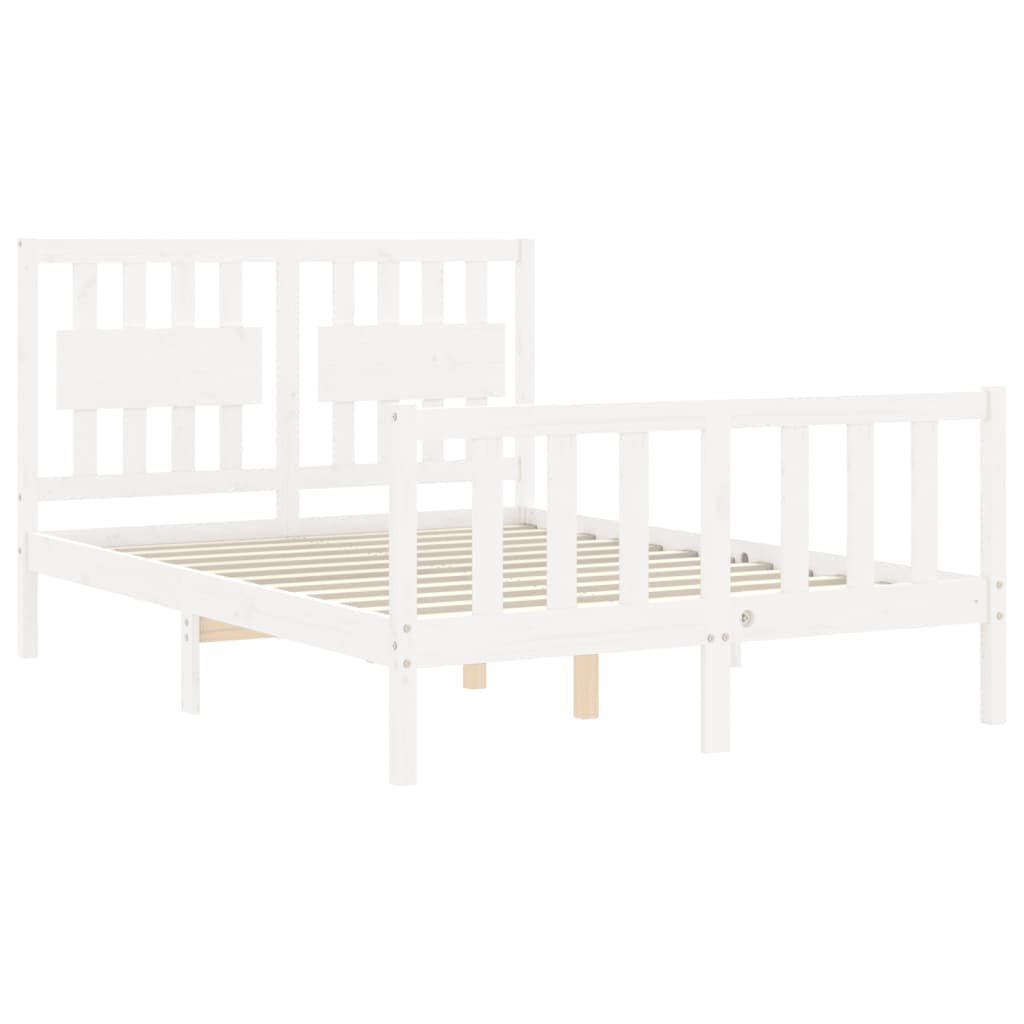 Bed Frame without Mattress White 140x200 cm Solid Wood Pine