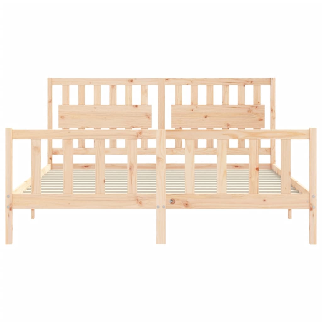 Bed Frame without Mattress Super King Size Solid Wood Pine