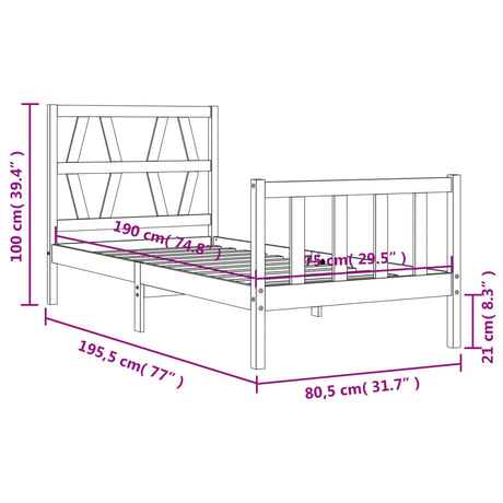 Bed Frame Without Mattress Small Single Solid Wood Pine