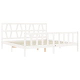 Bed Frame without Mattress White 200x200 cm Solid Wood Pine