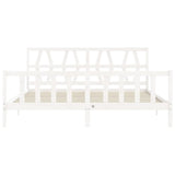 Bed Frame without Mattress White 200x200 cm Solid Wood Pine