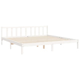 Bed Frame without Mattress White 200x200 cm Solid Wood Pine