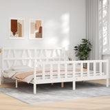 Bed Frame without Mattress White 200x200 cm Solid Wood Pine
