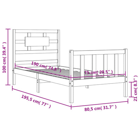 Bed Frame Without Mattress Small Single Solid Wood Pine