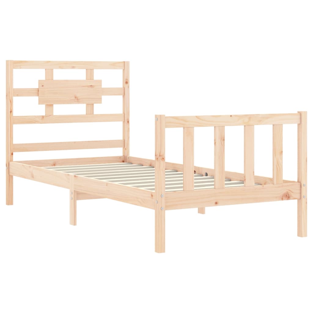 Bed Frame without Mattress 90x200 cm Solid Wood Pine