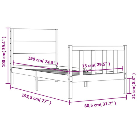 Bed Frame Without Mattress Small Single Solid Wood Pine