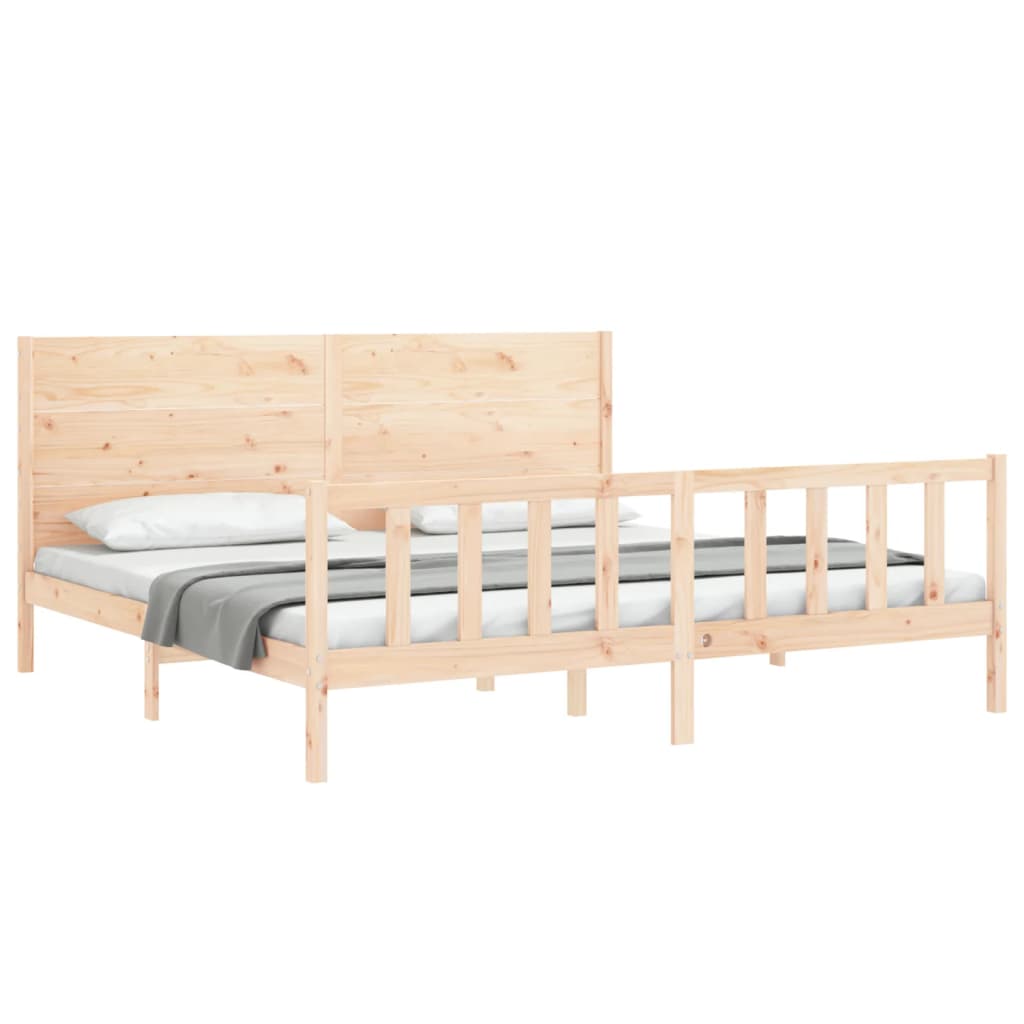 Bed Frame without Mattress 200x200 cm Solid Wood Pine