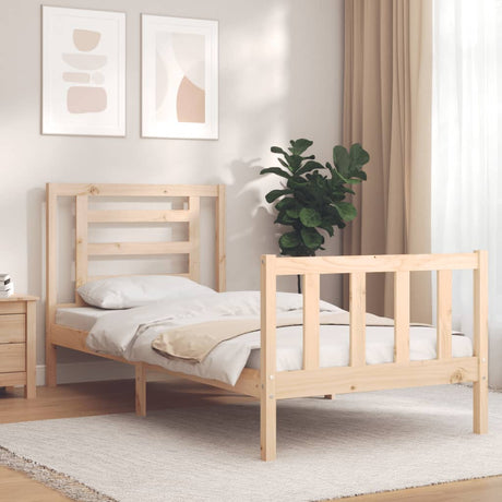 Bed Frame Without Mattress Double Solid Wood Pine