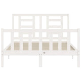 Bed Frame without Mattress White Small Double Solid Wood Pine