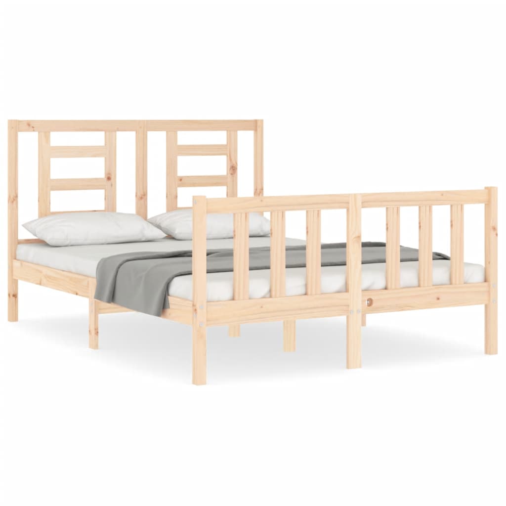 Bed Frame Without Mattress Double Solid Wood Pine