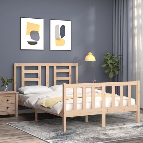 Bed Frame Without Mattress Double Solid Wood Pine
