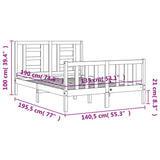 Bed Frame Without Mattress Double Solid Wood Pine